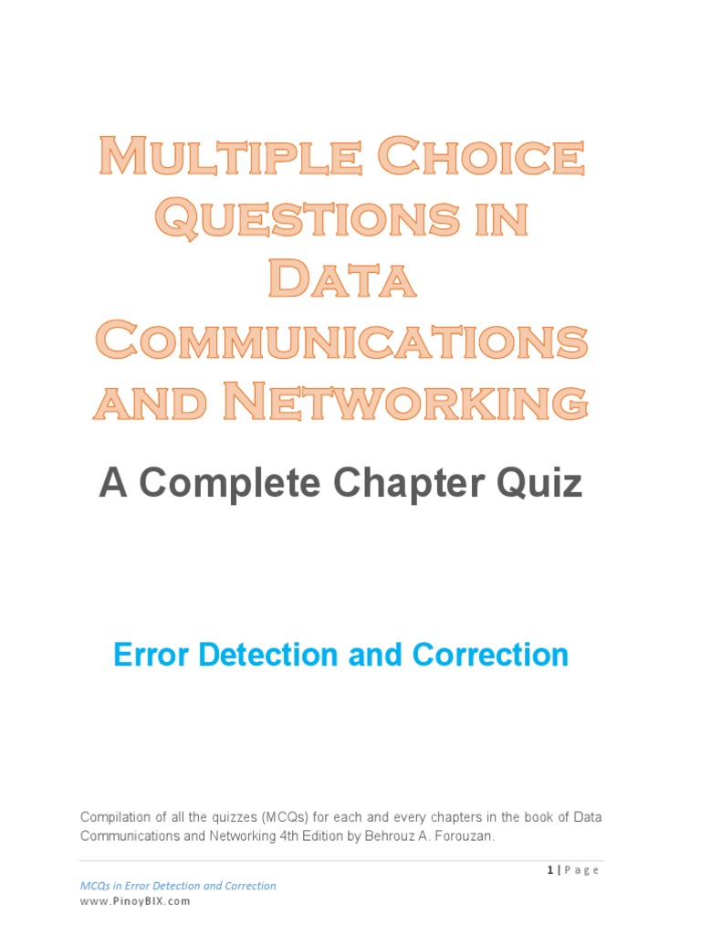 A Complete Chapter Quiz: Error Detection and Correction | PDF | Error ...