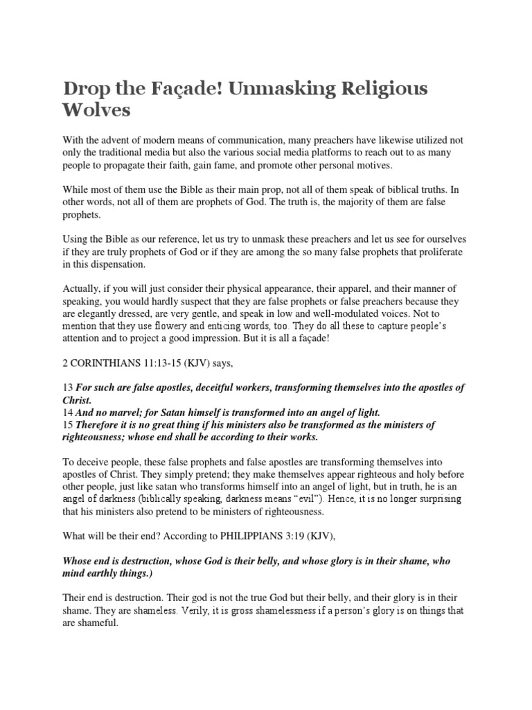 Unmasking False Prophets Today | PDF | Original Sin | Baptism