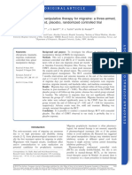 Chiropractic Spinal Manipulative Therapy For Migraine A Threevarmed Single-Blinded Placebo Randomized Controlled Trial