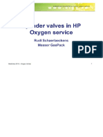 Cylinder valves in  HP oxigen