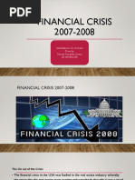 Financial Crisis 2007-2008: Submitted To Dr. Archana Done by Naomy Nasambu Simiyu 2K18/MBA/128