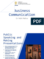 Chapter 2 - Public Speaking and Making Presentations - Economic Enviroment of Business