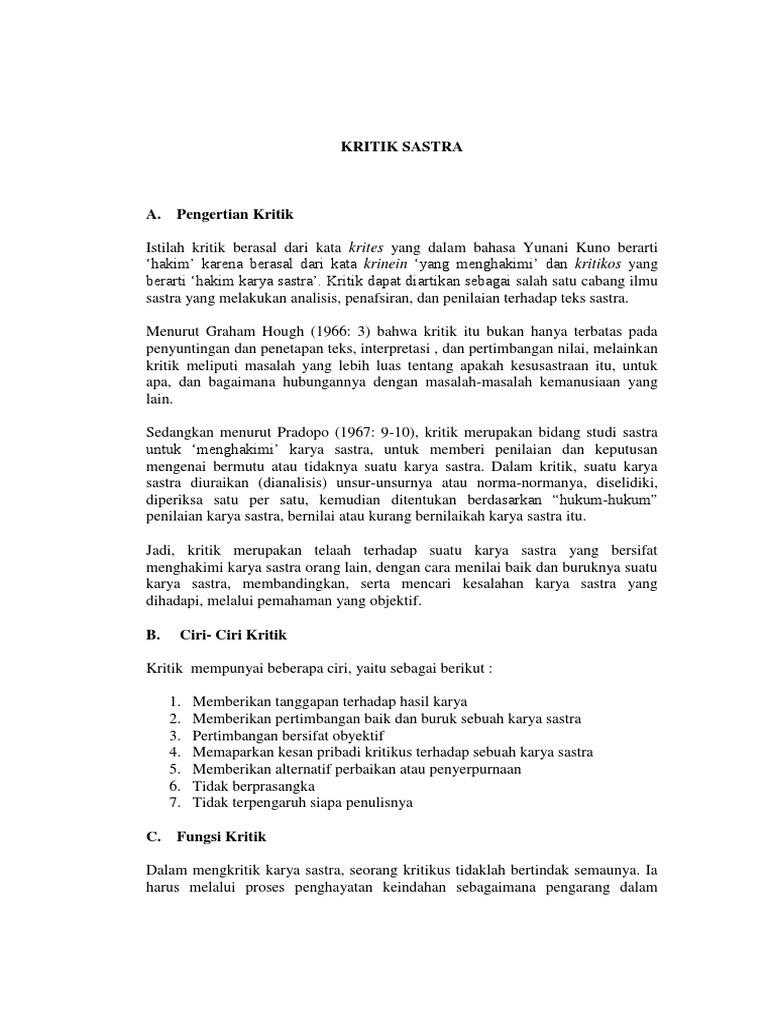 Kritik Sastra Pdf