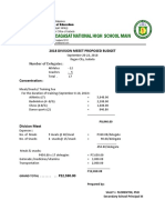 2018 Division Meet Proposed Budget