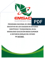 PROGRAMA NACIONAL DE ORIENTACIÓN EDUCATIVA DE LOS CECyTE EN SU MODALIDAD EMSaD DEL EDO DE NAYARIT