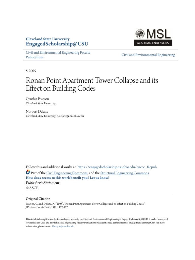 Ronan Point Apartment Tower Collapse and Its Effect On Building C PDF