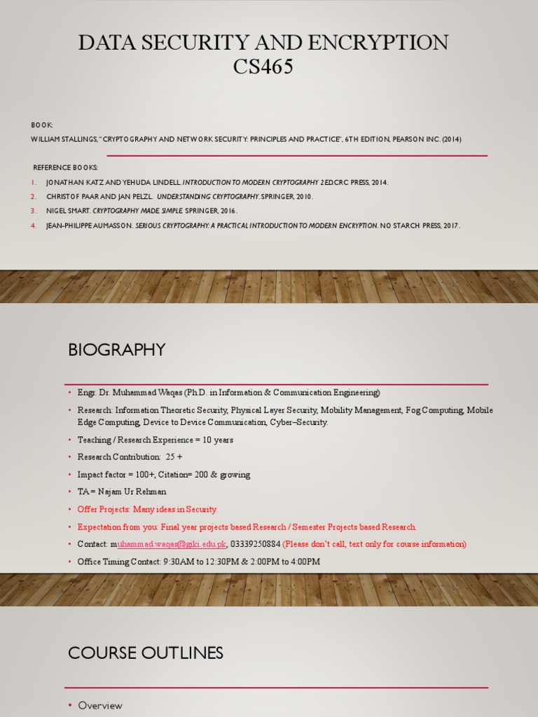 Data Security and Encryption CS465 | PDF | Cryptography | Transport ...
