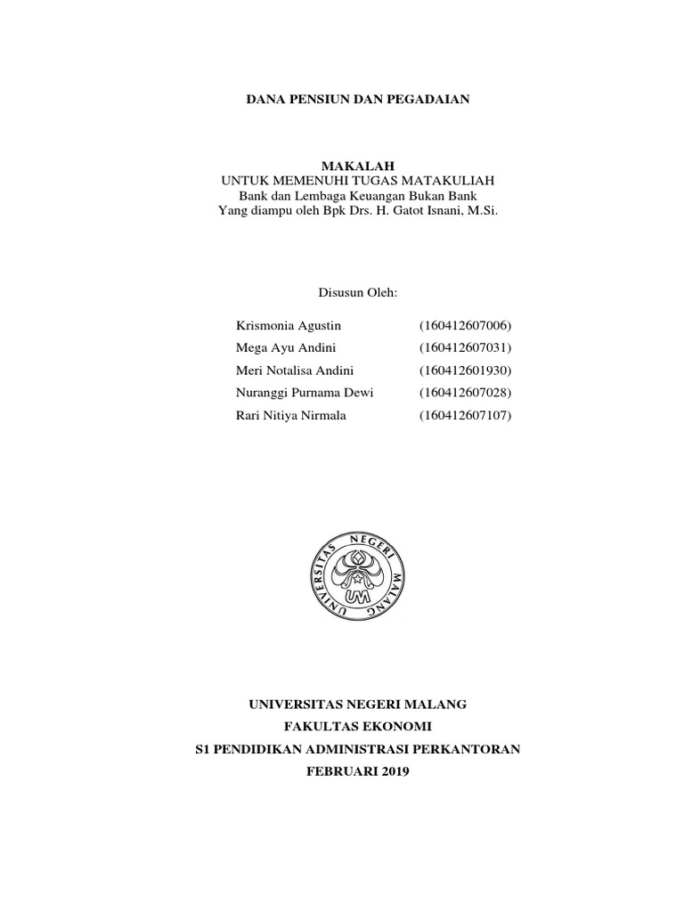 Makalah Dana Pensiun Dan Pegadaian Pdf