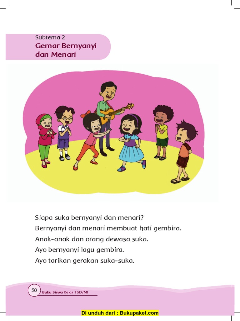 Subtema 2 Gemar Bernyanyi Dan Menari Pdf Seni Disiplin Bahasa