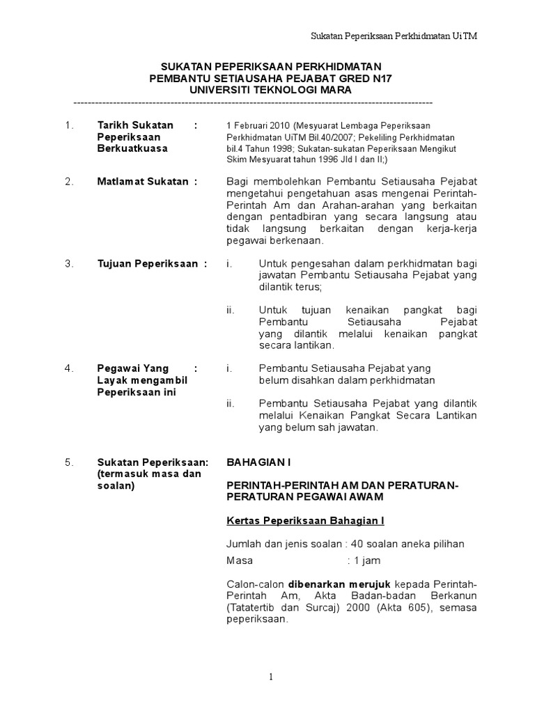 Pembantu Setiausaha Pejabat N17 Pdf