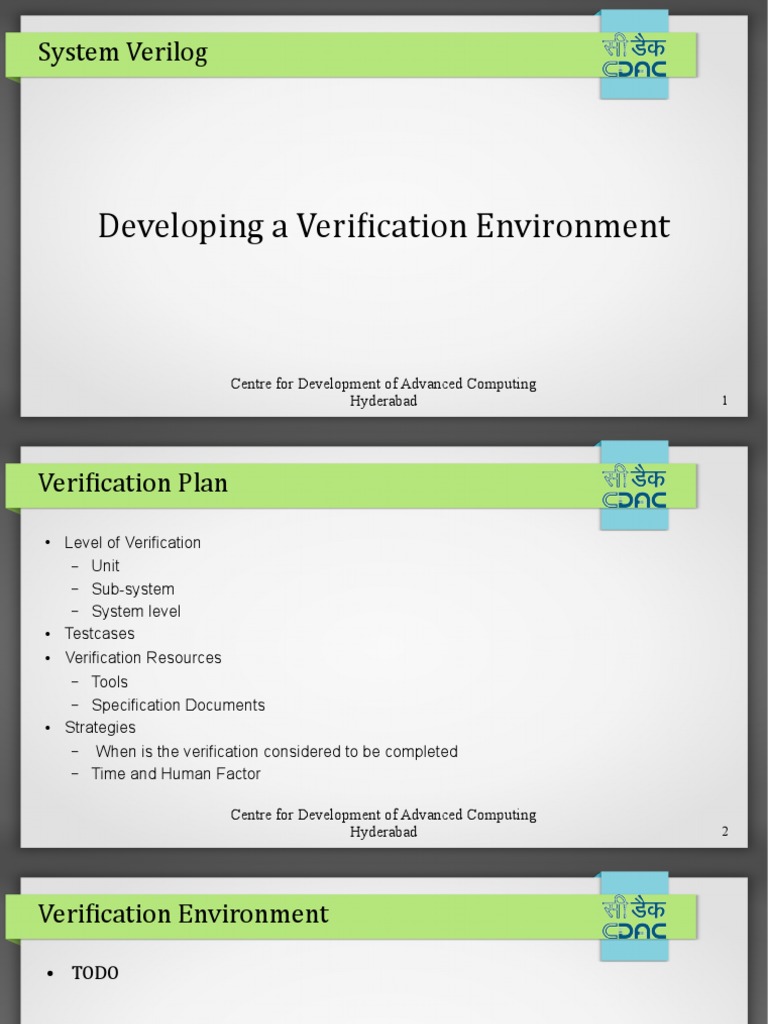 Developing a Verification Environment in System Verilog | PDF ...