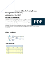 VHDL Code For 1 Bit Comparator by Data Flow Modelling, Structural Modelling and Behavioural Modelling