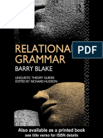 Barry Blake - Relational Grammar (Linguistic Theory Guides) (1990) PDF