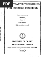 Semester I - Paper II (2015 Admission) Ouantitave Techniques For Business Decisions - Compressed