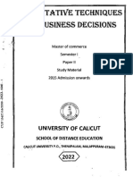 Semester I - Paper II (2015 Admission) Ouantitave Techniques For Business Decisions - Compressed