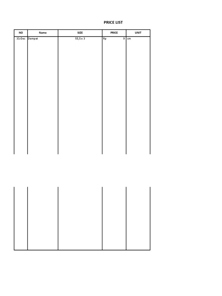 Dompet Price List - Laminating Dingin | PDF