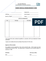 Pre - Employment Medical Reimbursement Form: Details of Expenditure