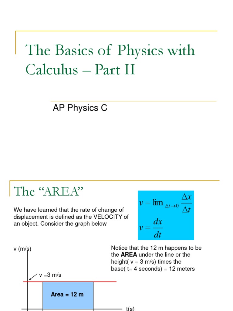 The basics of physics with calculus part ii pdf area integral