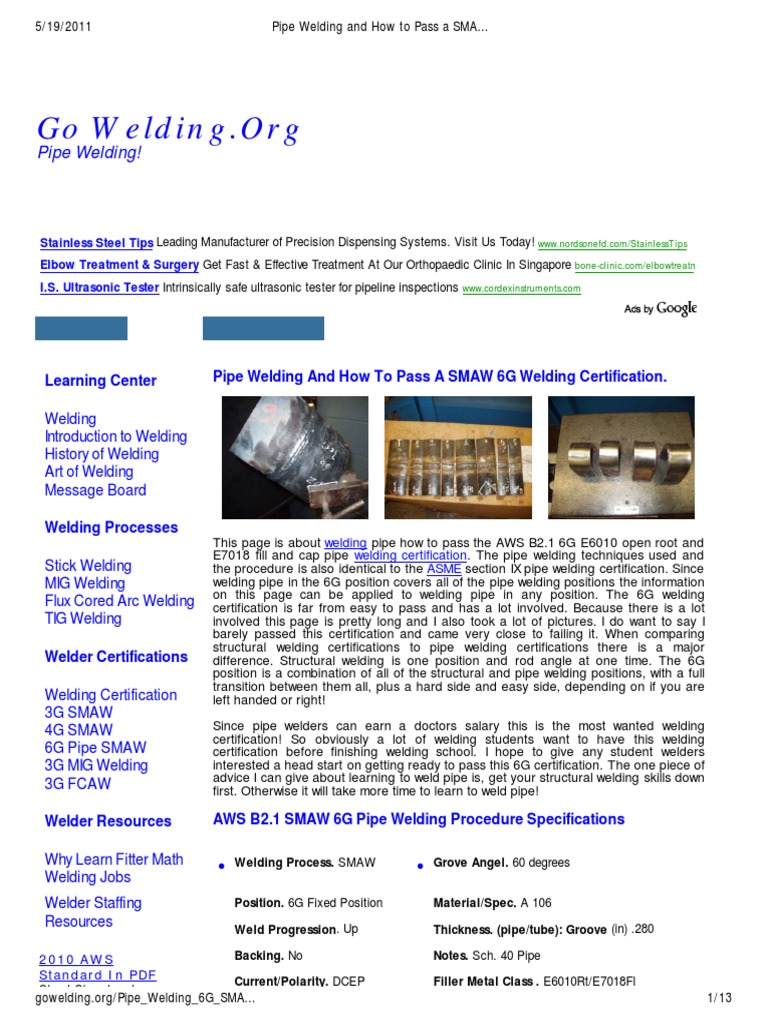 Pipe Welding and How To Pass A SMAW 6G (Open Root) Pipe Welding