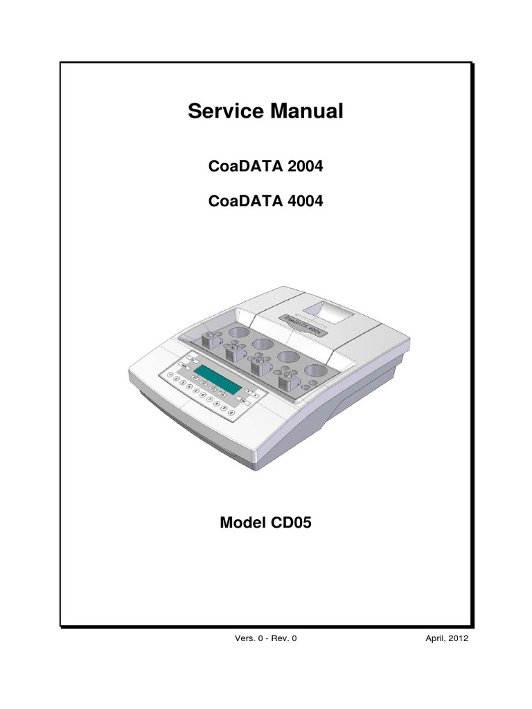 Service Manual - CoaDATA2004 4004 - V0R0 - 2012 04 12 | PDF