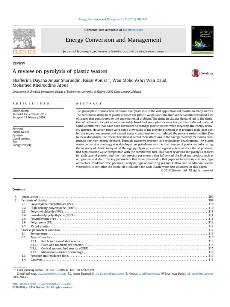 A Review On Pyrolysis of Plastic Wastes PDF | PDF | Polystyrene | Pyrolysis