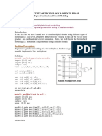 Birla Institute of Technology & Science, Pilani Lab Sheet - 2 Topic: Combinational Circuit Modeling