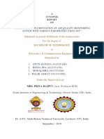 Synopsis On IoT Based Air Quality Monitoring System For Various Parameters