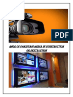 Role of Pakistani Media in Construction or Destruction