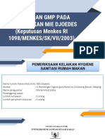 Penerapan GMP Pada Rumah Makan Mie Djoedes (Keputusan Menkes RI 1098/MENKES/SK/VII/2003)