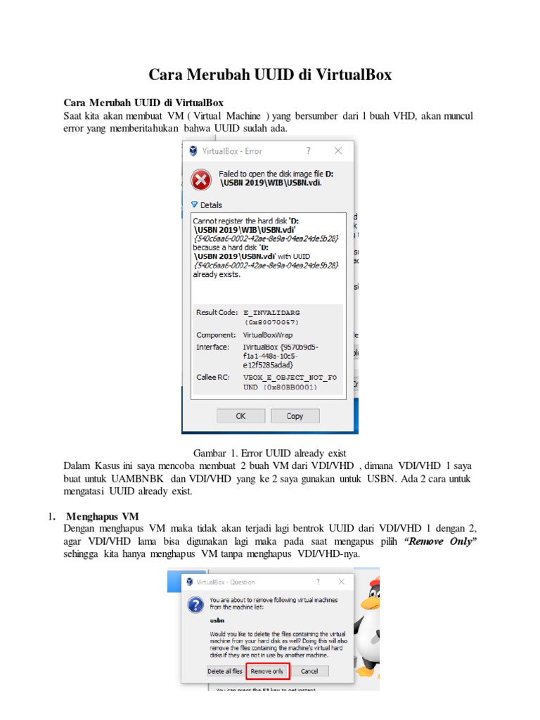 Cara Mengubah UUID di VirtualBox | PDF