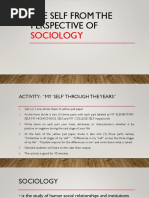 Sociological Aspect of The Self