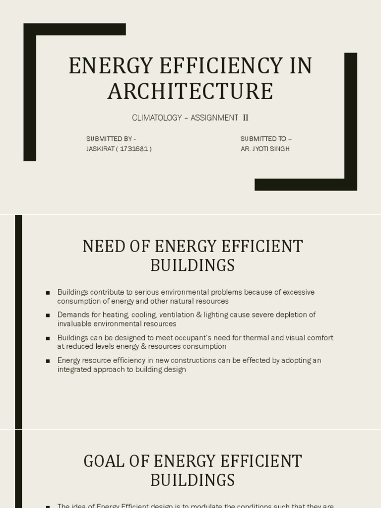 Energy Efficiency in Architecture Report | PDF | Hvac | Solar Energy