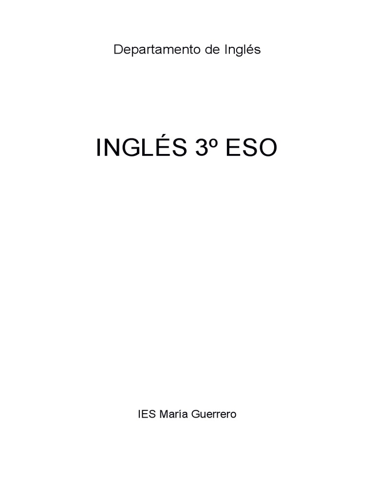 Ingles 3 Eso | PDF | Aprendizaje | Conocimiento