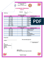 Grade VI Classroom Program Schedule