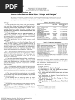 Plastic-Lined Ferrous Metal Pipe, Fittings, and Flanges: Standard Specification For