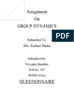 Assignment of Group Dynamics2