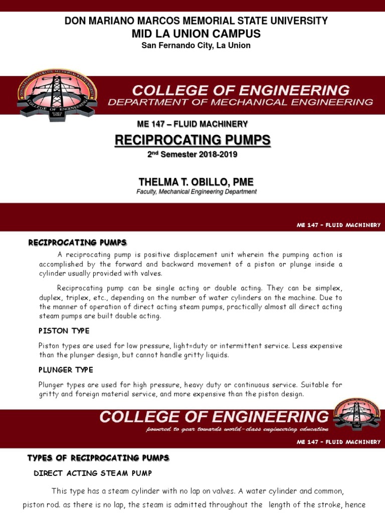 Analysis and Working Principles of Reciprocating Pumps Used in Fluid
