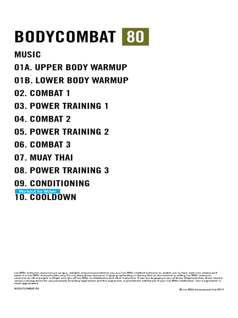 BODYCOMBAT 80 Choreography Notes PDF | PDF | Individual Sports | Combat