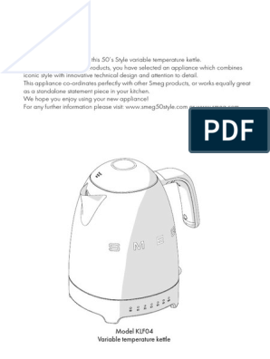 Smeg - Kettle KLF04 (variable temperature control)