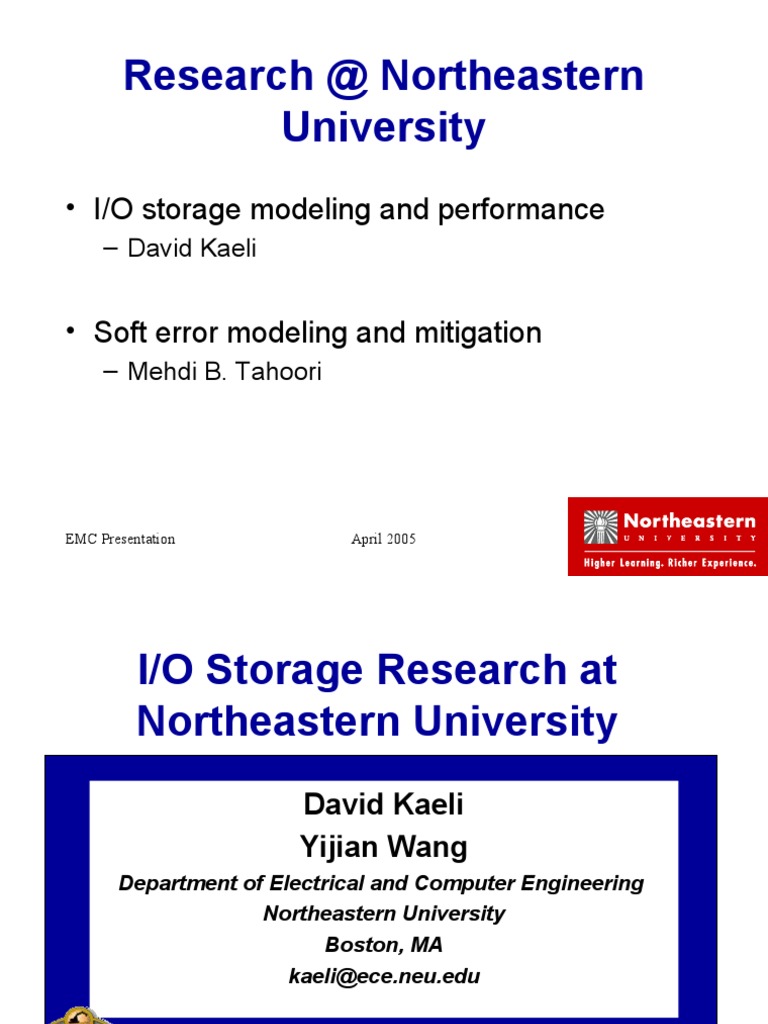 I/O Storage Research at Northeastern University | PDF | Computer ...