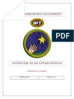 Entrepreneurship Assignment: Submitted To: Dr. Arya Kumar