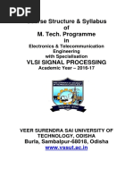 Course Structure & Syllabus of M. Tech. Programme In: Vlsi Signal Processing