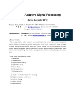 EE 731 Adaptive Signal Processing: Spring Semester 2013