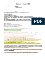 Syntax Lecture 01-03 Summary