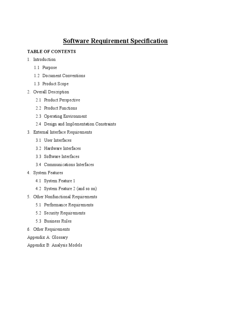 Software Requirements Specification Document | PDF | Application ...