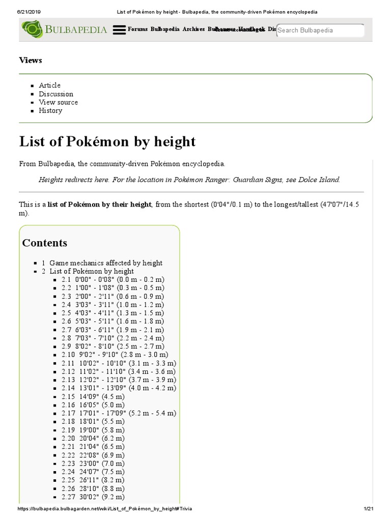 Pokemon By Height Bulbapedia The Community Driven Pokemon Encyclopedia Media Franchises Series Of Children S Books
