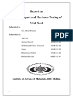 Report On Tensile, Impact and Hardness Testing of Mild Steel