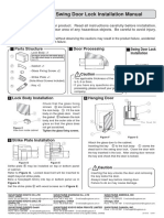 XL-GC02 Swing Door Lock Installation Manual: Caution