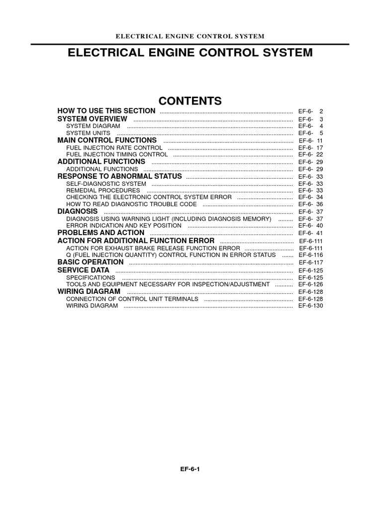 PF6TC Electrical Control System PDF Turbocharger Throttle