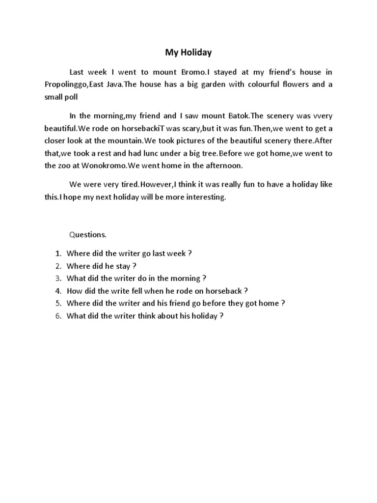My Holiday | PDF